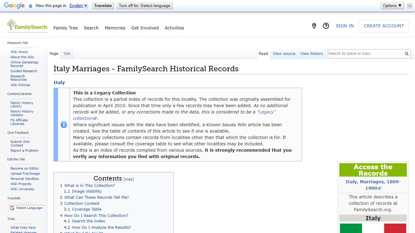 Italy Marriages - FamilySearch Historical Records